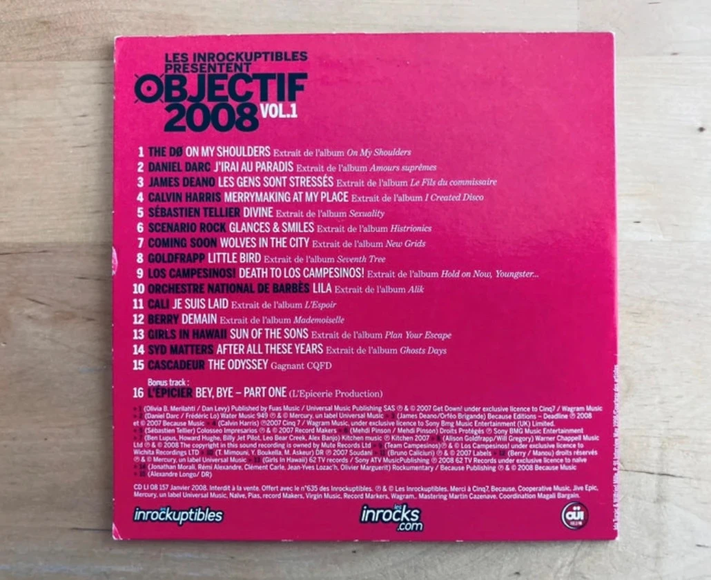 CD sampler Les Inrocks objectif 2008 vol 3. – photo 2